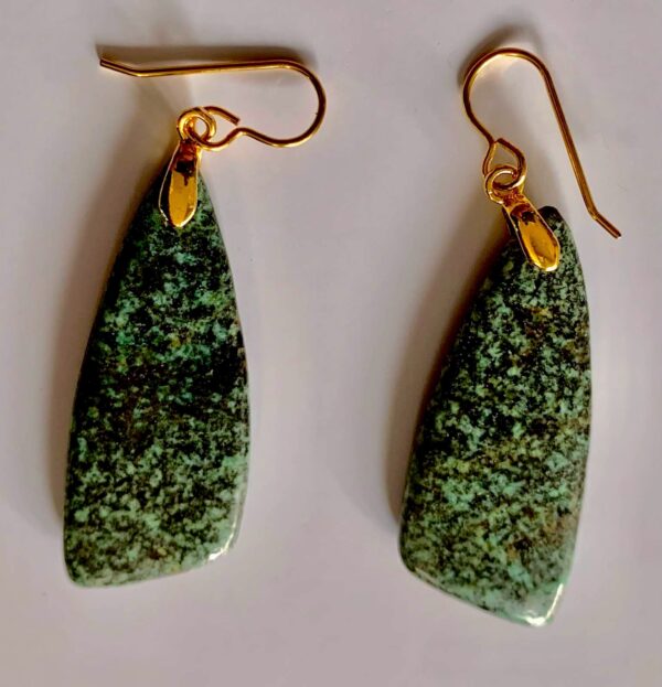 Gold-Plated African Turquoise Earrings
