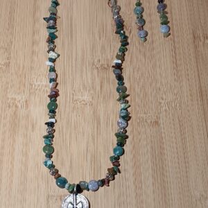 Ladies Baule Rising Sun Pendant Necklace and Earrings Se