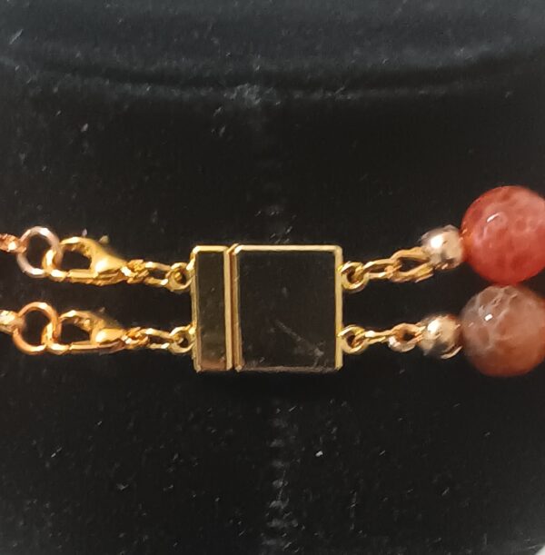 Ladies Double Strand Fire Agate Necklace - Image 2