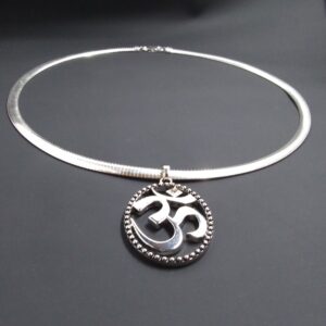 Men’s Sterling Silver Omega Chain Om Necklace