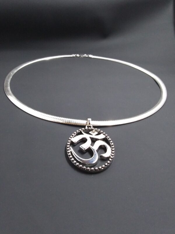 Men’s Sterling Silver Omega Chain Om Necklace