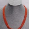 Red Coral Multistrand Necklace and Earrings Set , Matching Earrings