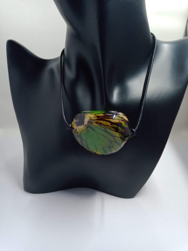 Tagua Nut Pendant on Leather Cord