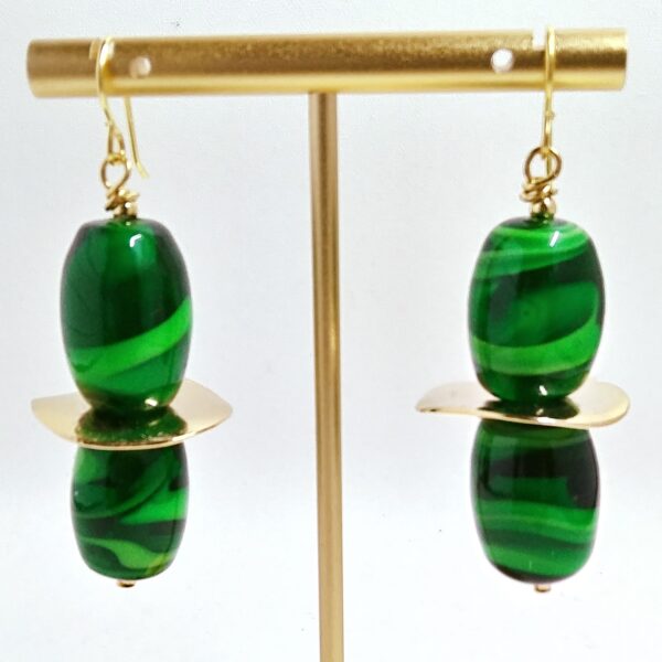 Malachite Stone Earrings - Image 2