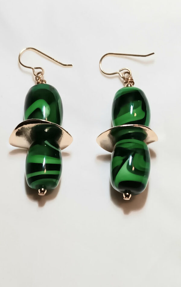Malachite Stone Earrings - Image 3