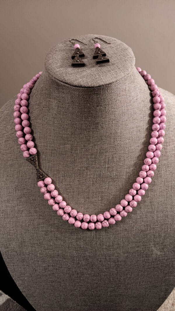 Howlite and Copper Double-Strand Necklace Set